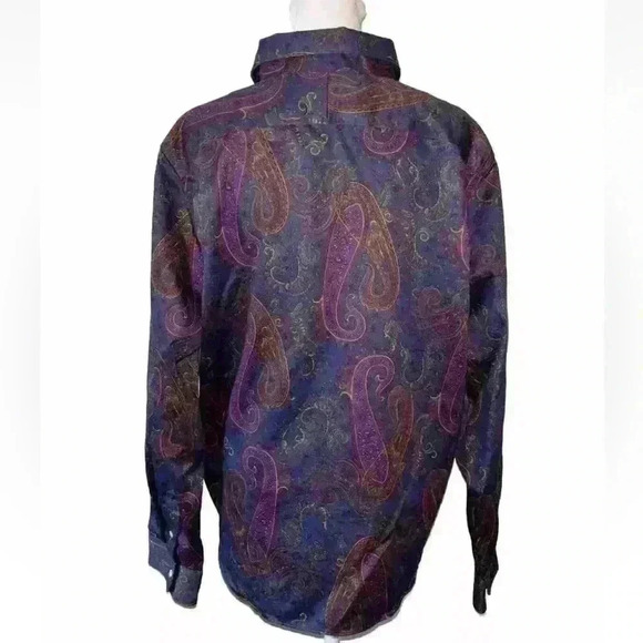 Womens Lauren Ralph Lauren Paisley Button Down Shirt Blouse Multi Color - Picture 3 of 15